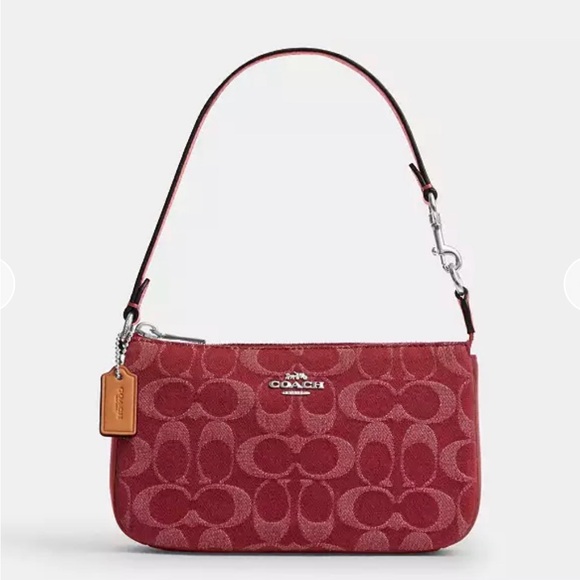 Coach Nolita 19 In Signature Denim CCZ48 denim/Silver/True Red - Picture 2 of 13